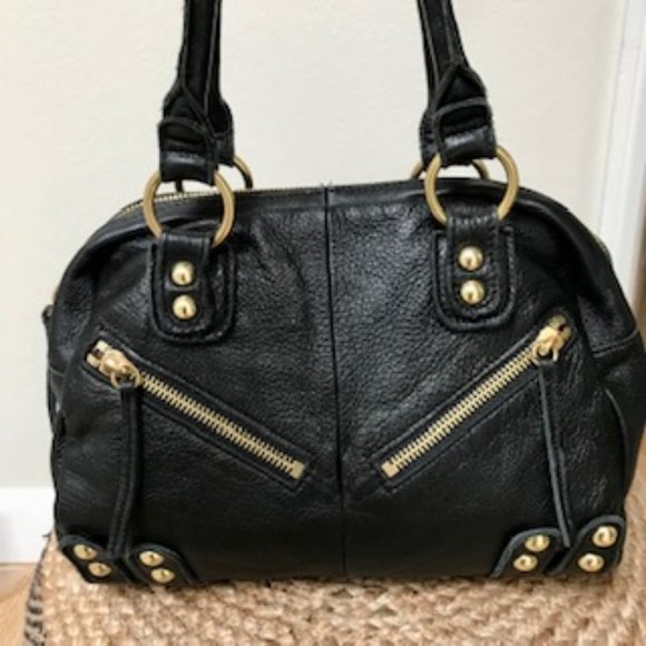 Linea Pelle Gold Stud Leather Bag - Picture 3 of 10